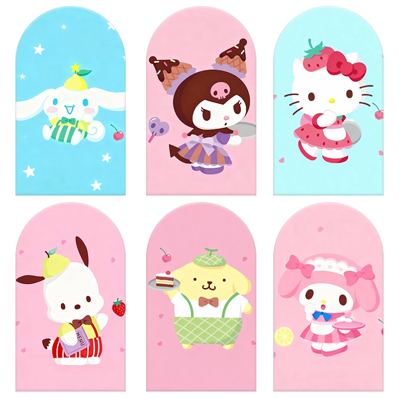 

Sanrio Characters Dessert Theme Arch Backdrop Cover Sweet Festive Scene For Kids Birthday Baby Shower Photo Booth Background