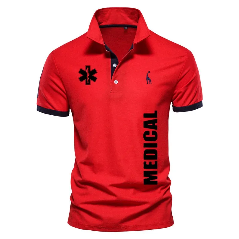 POLO shirt for men EMT Emergency ambulance print Casual European size short sleeve Classic golf shirt Summer men's clothing image 4