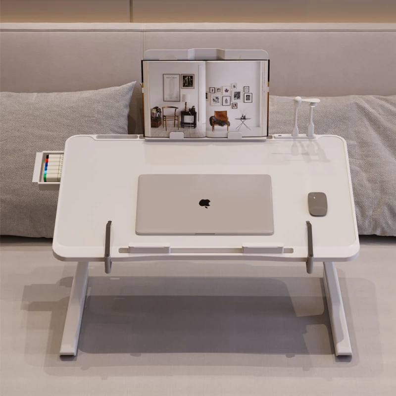 Adjustable Laptop Table Bed Reading Desk Writing Stand with Non-Slip Legs Multi-Angle Foldable Study