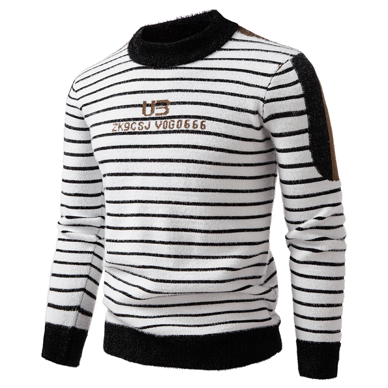 

High Quality Men's Thick Warm Fashion Long Sleeved Casual Pullover Knitted Sweater Men