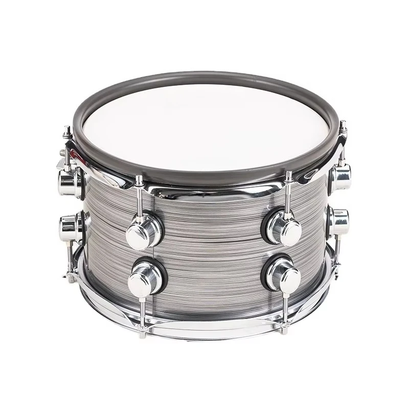 8-Inch Gray Pro Tom Drum with Durable Shell Studio Precision Neutral Tone Versatile for Roland/Yamaha/Alesis Features Mesh Head