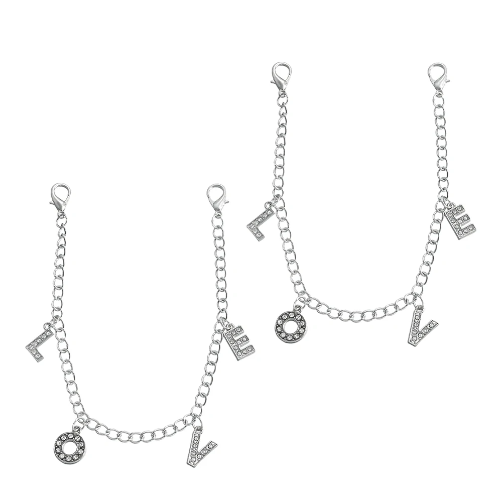 

Diamond Letters Shoe Chain Rhinestones Decoration Women Chains Bling Charm Ornament Sandals Accessories Shoe Decorations