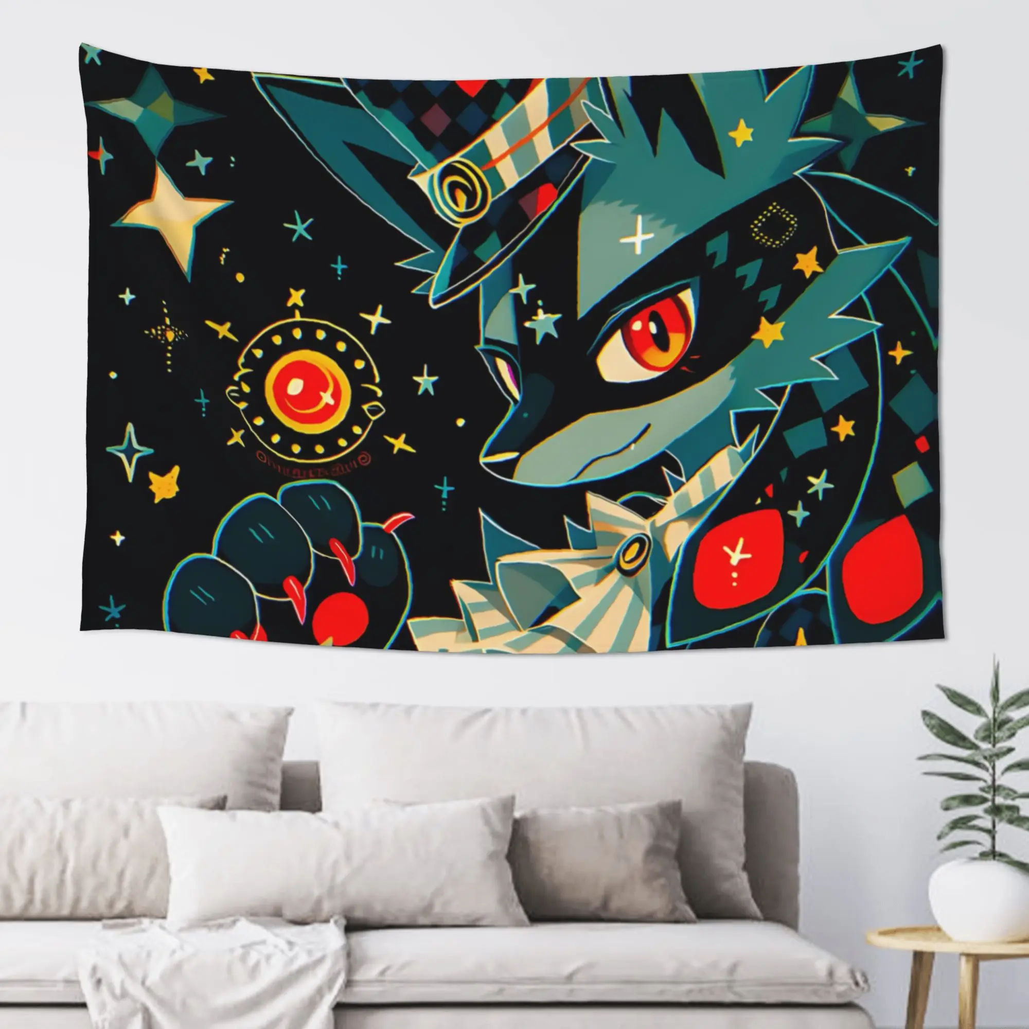 Cutecore Pokemon Lucario Tapestry Bedroom Decoration  Wall Hanging Blanket Tapestry Cool Stuff For Room