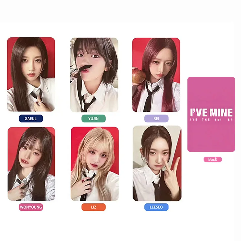 Ensemble de cartes photo Kpop IVE, nouvel album I'VE MINE, cartes photo mignonnes Idol Druo, carte photo imprimée HD de haute qualité pour cadeau GérCollection, 6 pièces