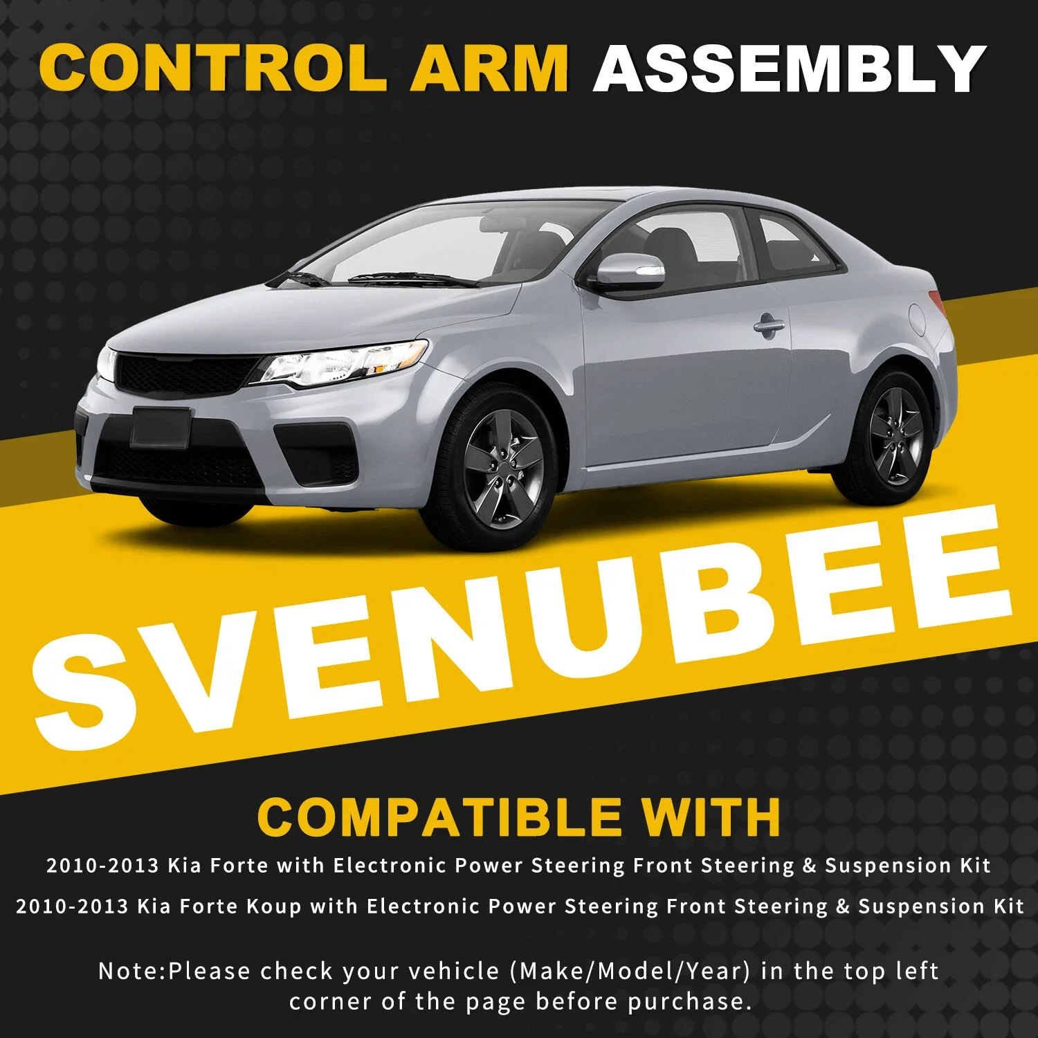 Svenubee 10Pcs Front Lower Control Arm w/Ball Joint Tie Rod Ends Boot Sway Bar for Kia Forte Forte Koup 2010 2011 2012 2013