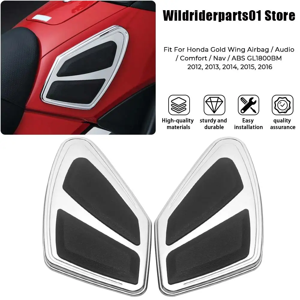 

Motorcycle 1Pair Tank Trim Pad Kneepad Decorative Cover Fairing ABS For Honda Gold Wing Audio /Comfort /Navi GL1800HPN 2012-2017