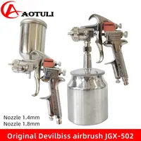 Devilbiss Spray Gun JGX-502 Car Spray Gun Nozzle 1.4 / 1.8mm Pneumatic Gravity Type / Up Suction Type Paint Spray Gun
