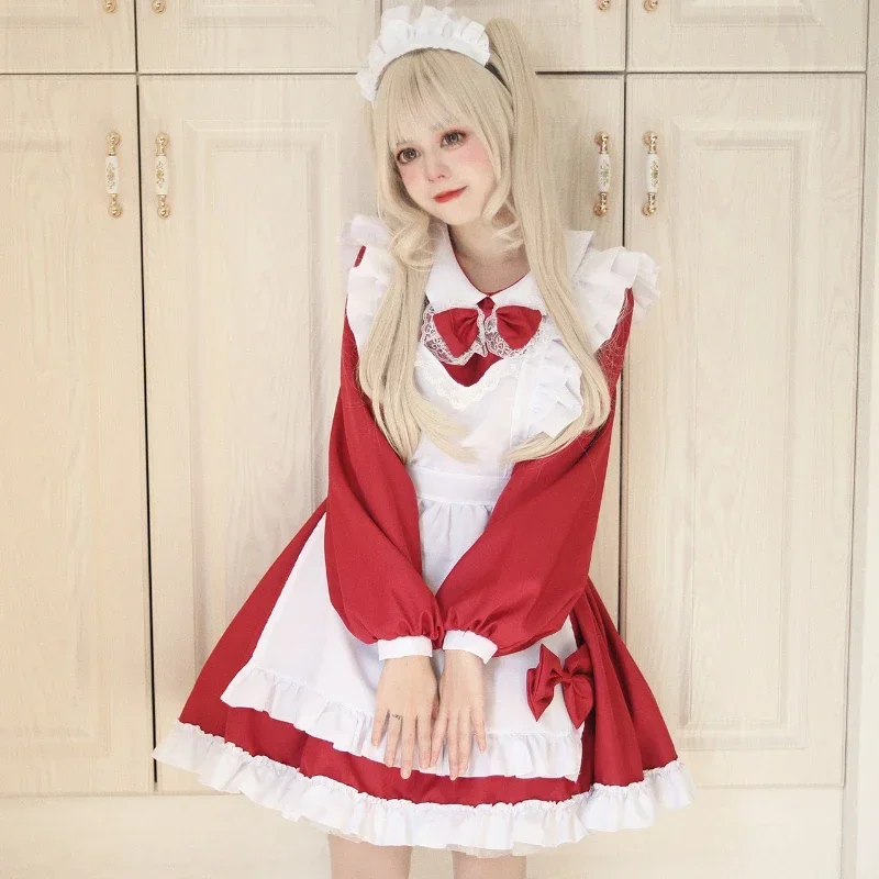 Japanese anime kawaii maid dress women plus size Gothic Lolita Halloween Swett lace coffee waitress princess party stage outfits