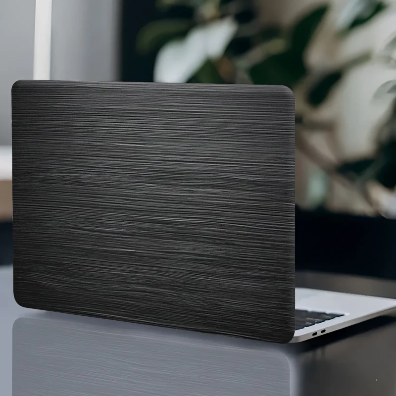 2 Pcs Black Textured Laptop Wrap Scratch Resistant Self-Adhesive Protective Case Easy To Apply and Tear Universal Adaptation