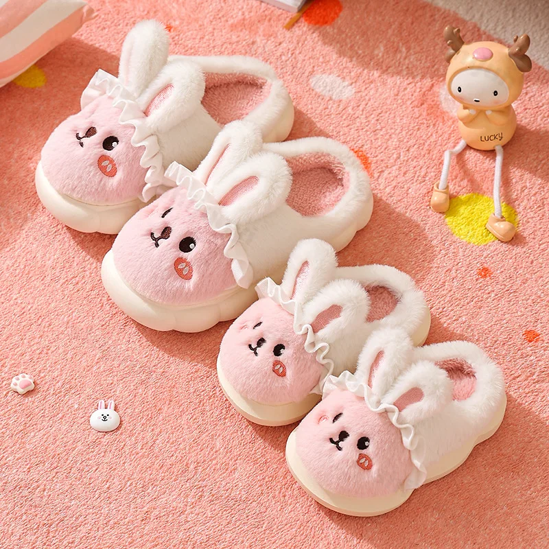 طفل نعال تدفئة 2025 شتاء جديد بنين بنات الكرتون الحيوان نعال من القطن عدم الانزلاق مريحة لينة وحيد أفخم أحذية قطنية #3