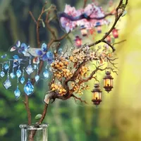 16Pcs Stationery Retro oil lamp Sticker Lanterns Scrapbook cut Material Supplies Decoration Package 159*104mm Stickers American