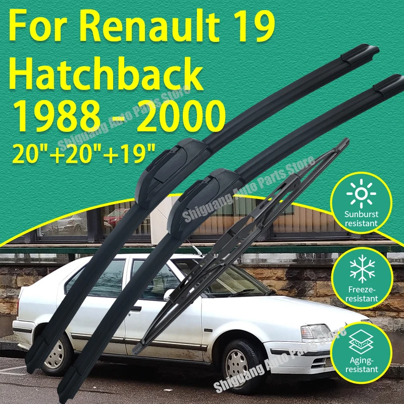 

Front Rear Silicone Coating Wipers for Renault 19 Hatchback 1988 - 2000 Car Wiper Windshield Windscreen Blades Accessories 1999