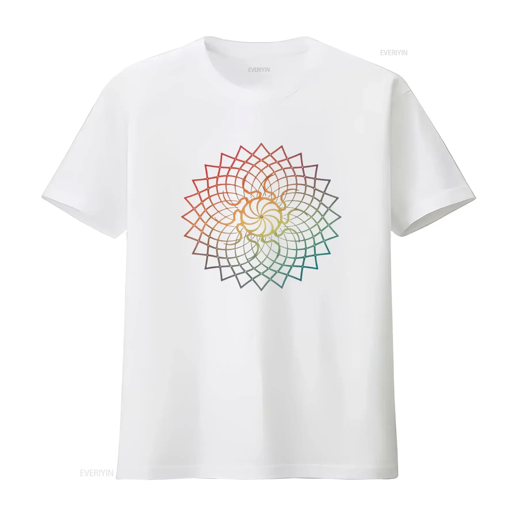Mandala Geometry Sacred Fractal Art Yoga Mantra Good Vibe T Shirt Black 2X Large vintage Washed Soft streetwear Stretched view 4