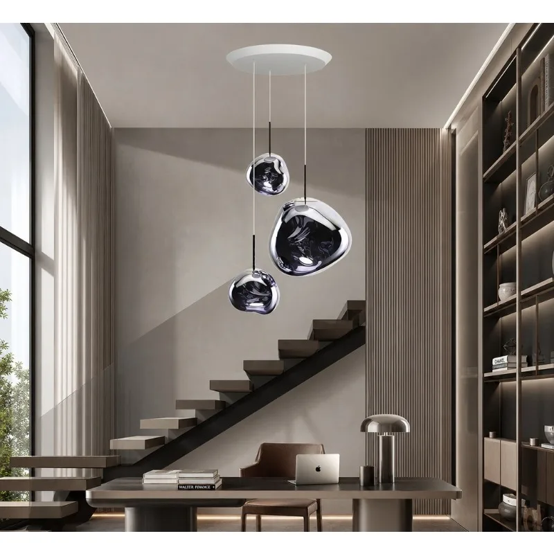 Modern minimalist led dining room bedroom living room duplex house villa