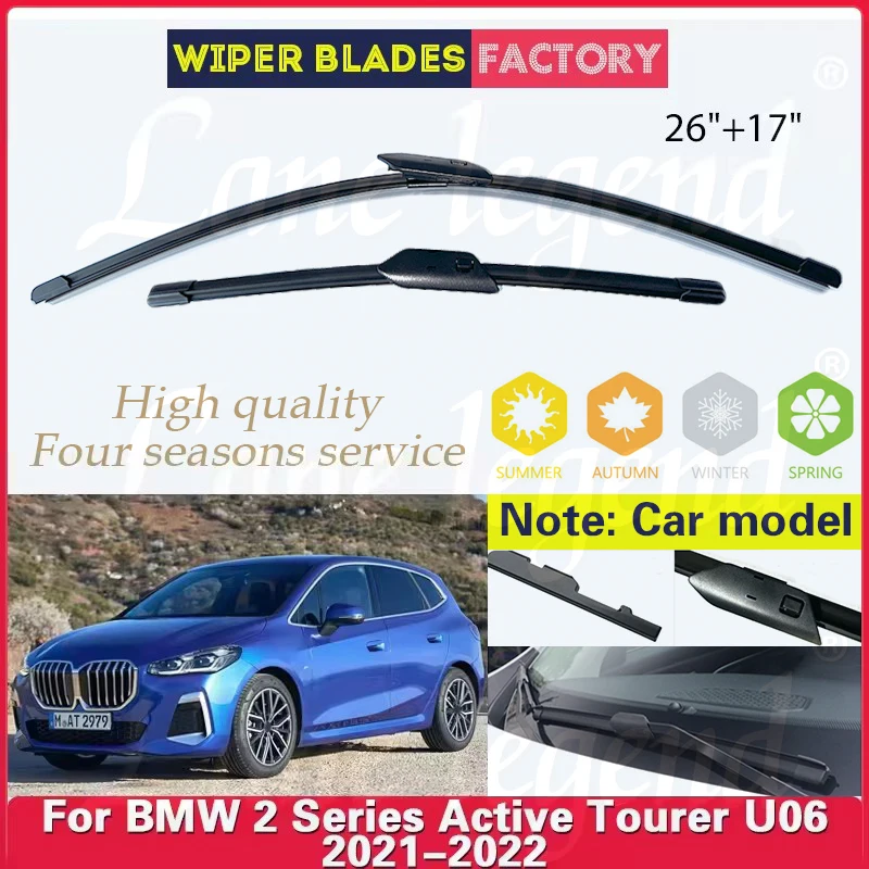 

Car Front Wiper Blades For BMW 2 Series Active Tourer U06 2021 2022 Windshield Windscreen Front Window 26"+17" Car Accessories