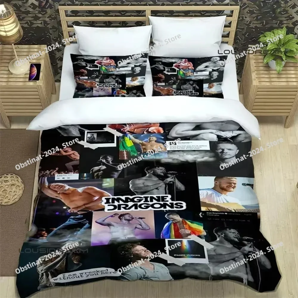 Rock Band Imagine Dragons 3D Printing Comforter Bedding Set,Duvet Cover Quilt Cover Pillowcase,King Queen Size Bedding Set Kid