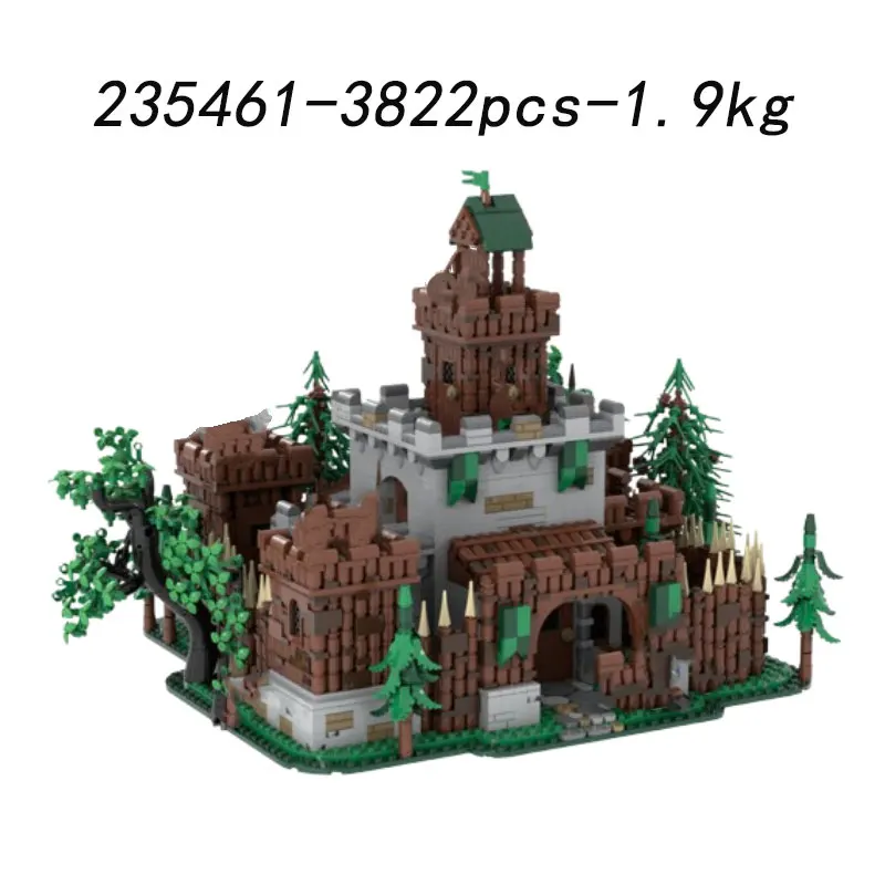 Small particle assembly building blocks MOC-235461 medieval forest castle building 186345 2494pcs decorative model house toy gif