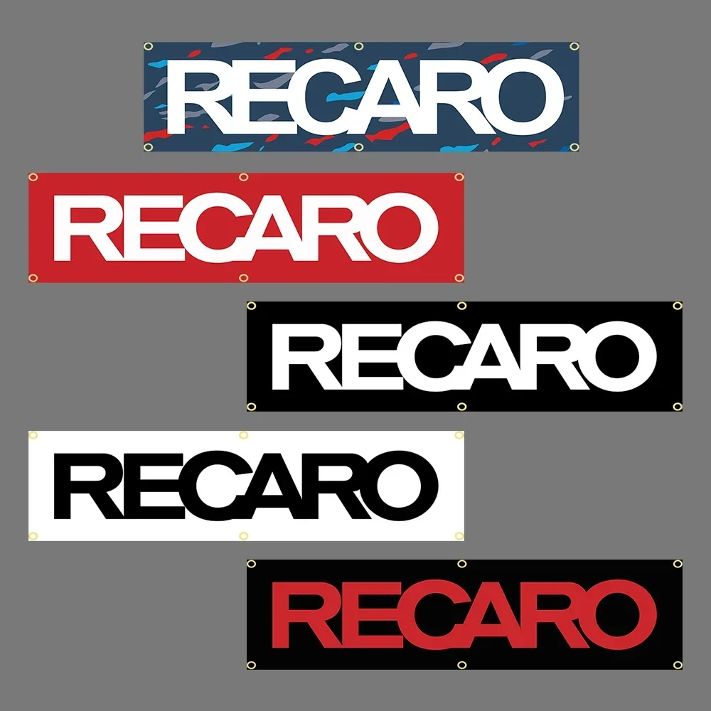 New JDM Recaro Banner Custom Racing Styling Car Flag Banner Public Personalized Decoration Indoor Outdoor Decoration For Car