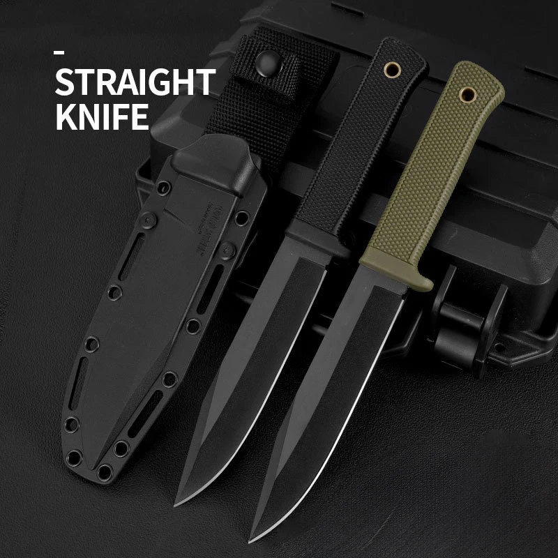 High-hardness outdoor straight-blade knife, full-body integrated high-end survival tool for camping, easy to carry, fruit knife