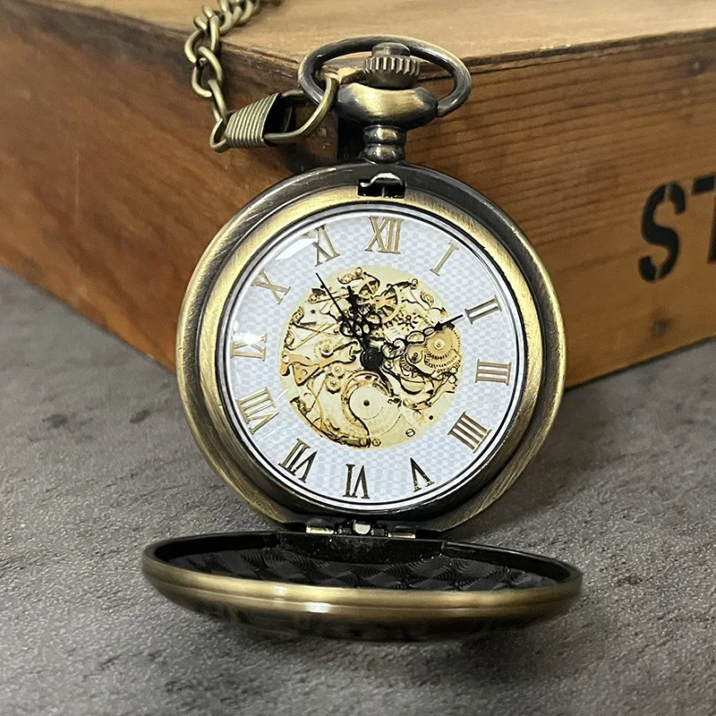 New Vintage Fashionable Style Antique Vintage Quartz Pocket Watch Round Case Pendant Necklace Chain Clock for Men Women Gifts