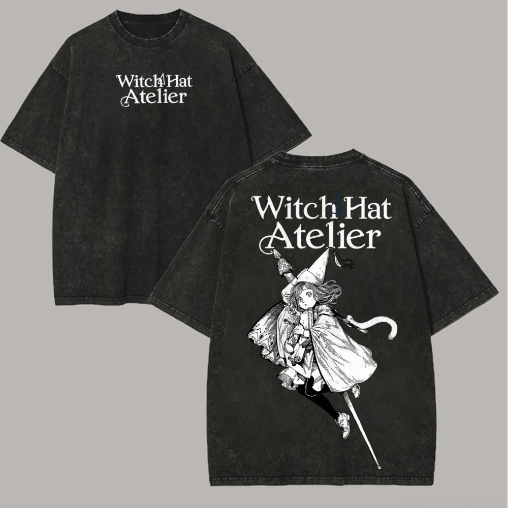Hexenhut Atelier Coco Qifrey Grafik-T-Shirt Vintage Washed Anime Merch Harajuku Unisex Oversized Baumwolle Kurzarm-T-Shirt – Detail 4