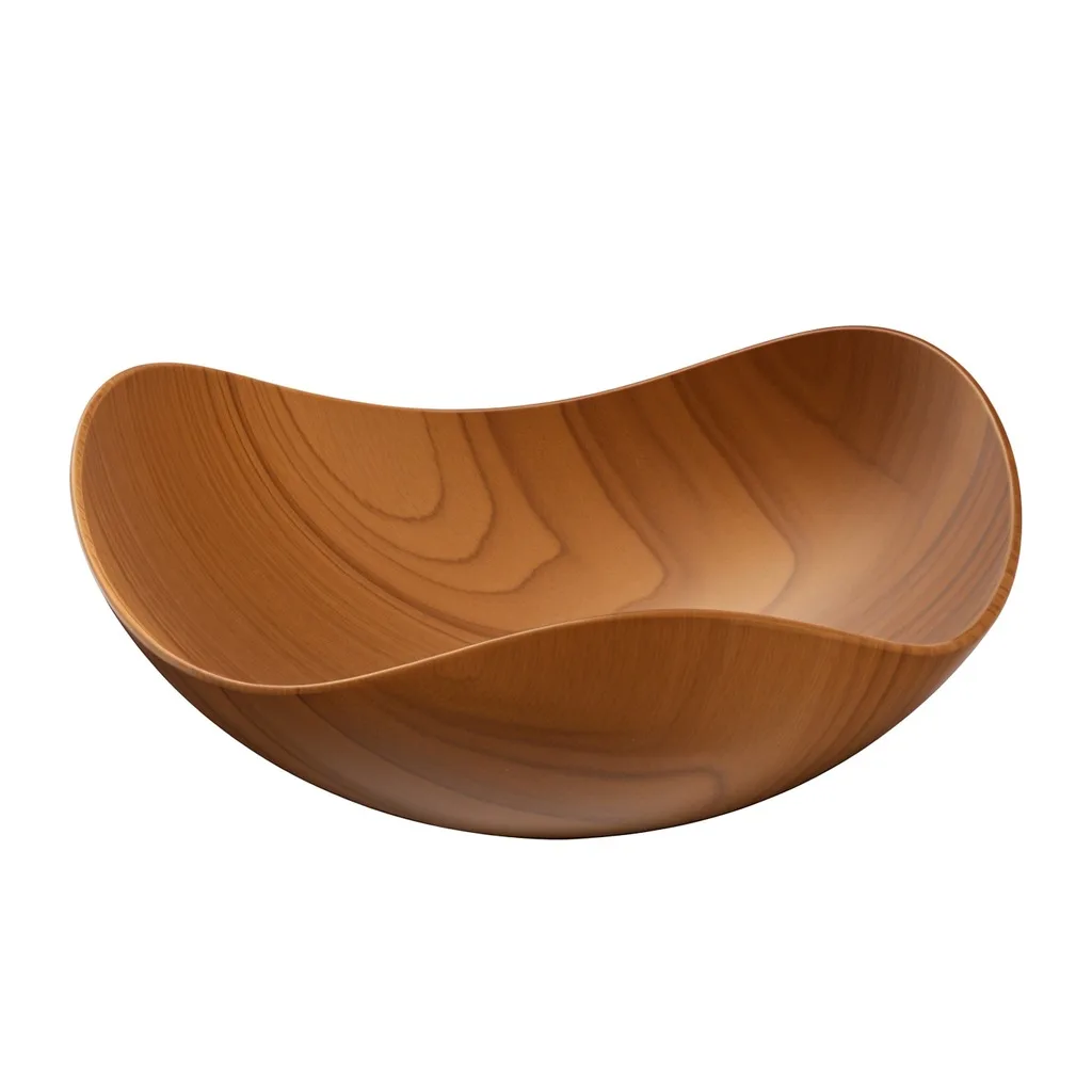 Home Decor Platter Triangular Triangular Serving Bowl Imitation Wood Grain Bowl  Food Safe Bowl For Snack Holder Coffee