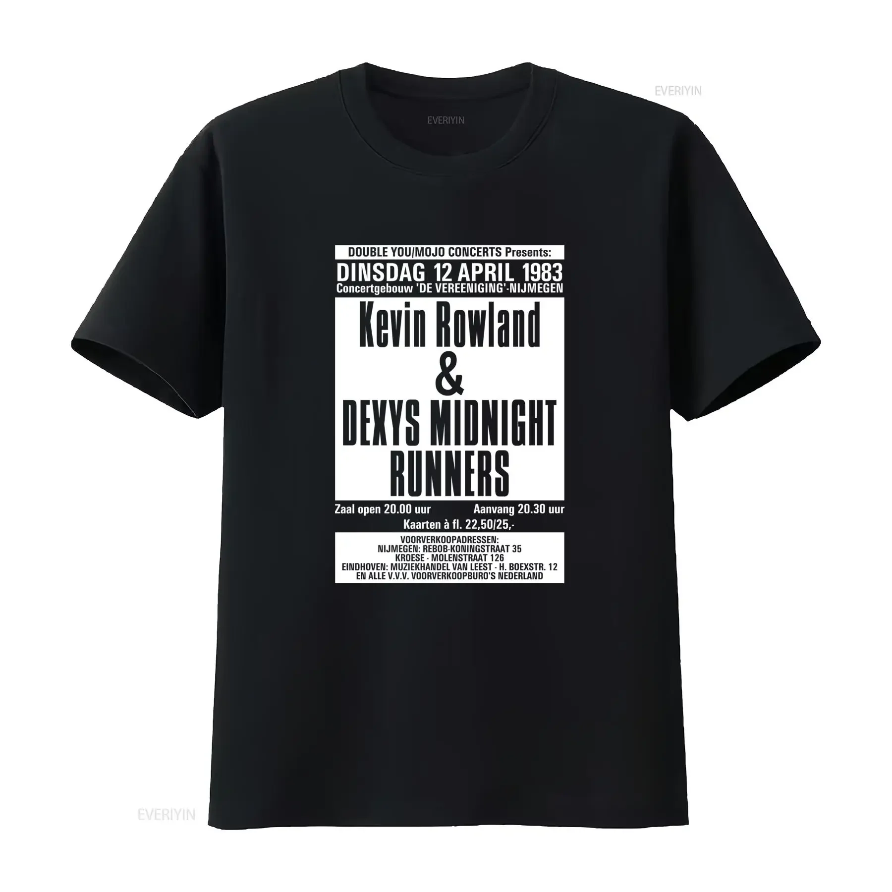 Mens Dexys Midnight Runners Dinsdag Gig Poster T Shirt Retro Concert Design vintage Washed Top For Everyday Wear streetwear