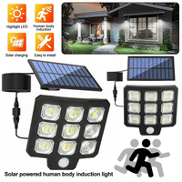 3 Modes Solar Wall Lamp LED Wall Lamp Waterproof Powered Sunlight Solar Motion Sensor Flood Light Outdoor Yard Garden Lamp