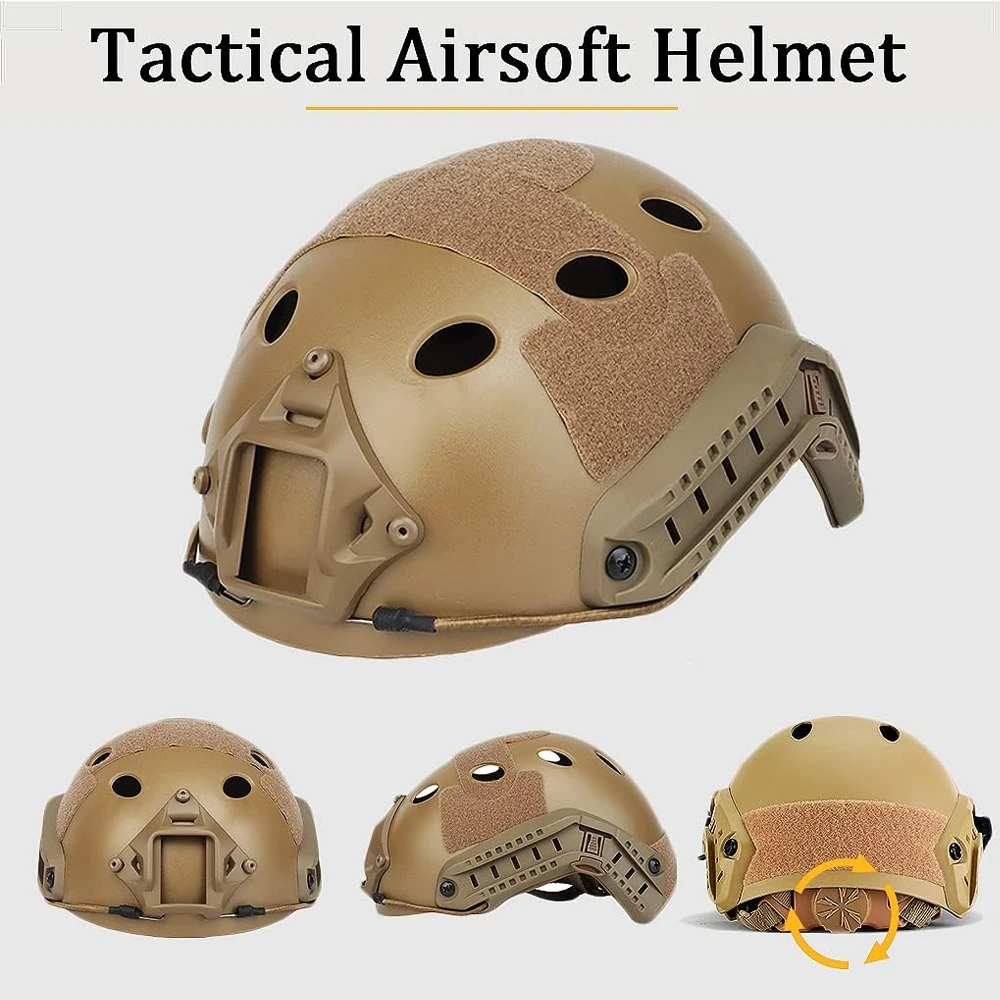 Casco Airsoft con auriculares tácticos LED y NVG camuflaje ligero - imagen 3