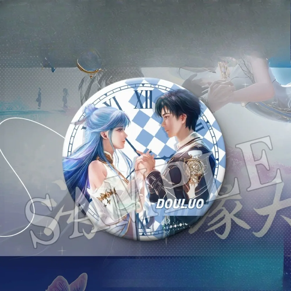 Animation Dou Luo Da Lu Tinplate Laser Brooch Tang Wutong Huo Yuhao Pin Clothing Decoration Cartoon Round Badge Fans Collection