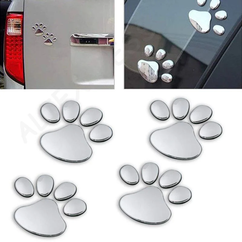

1 Sheet Car Stickers Creative Decals Paw 3D Animal Dog Cat Foot Prints Decal Car Motocycle Sticker Car Accessories