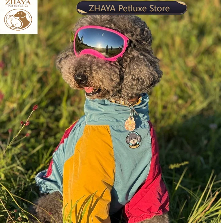 ZHAYA Dog Sunglasses Photochromic Windproof Fashionable Outdoor Pet Accessories Adjustable Lightweight Comfortable