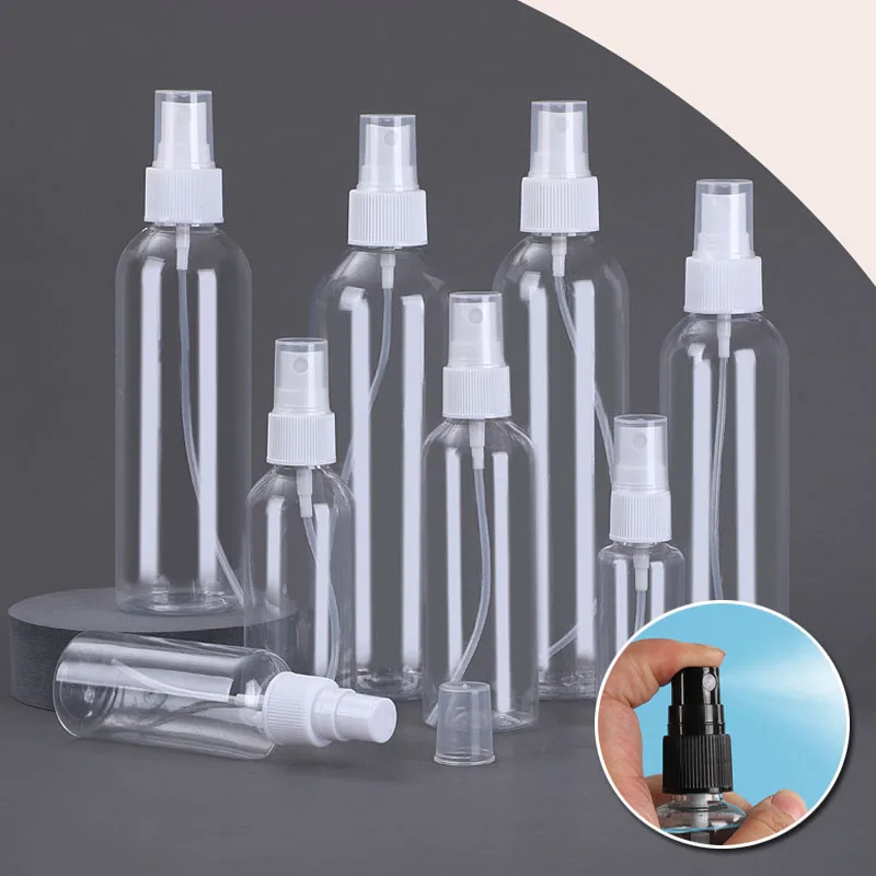 5-250ml Empty Transparent Plastic Spray Bottle For Perfume Alcohol Atomizer Protable Travel Sample Refillable Protable Container