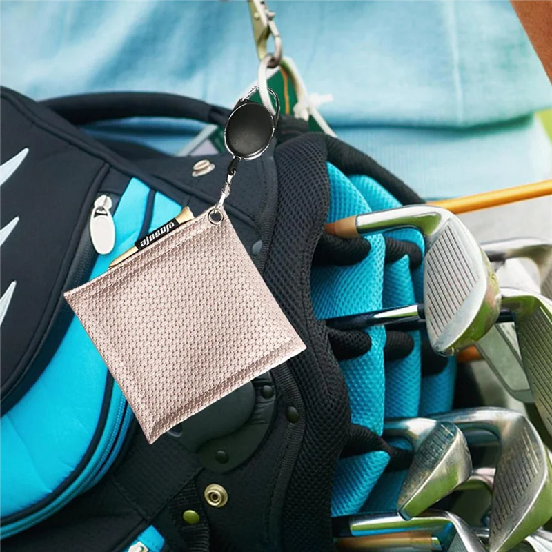 1 peça toalha de limpeza de bola de golfe com mosquetão gancho absorção de água limpa cabeça do clube de golfe limpeza pano peças de reposição,