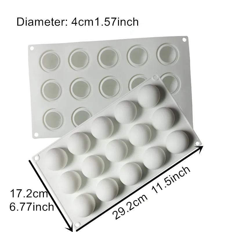 Siliconen chocoladevorm Silicon Ball Cakevormen 3D Halve bol Snoep Truffel Bakplaat 1 stuk
