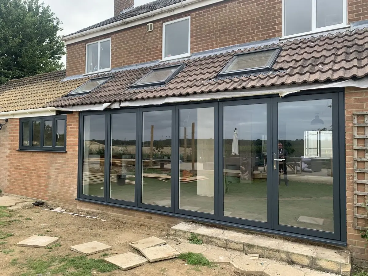 

DN Exterior Doors for Home Insulated Thermal Break Aluminum Door Bifold Patio Folding Door Energy Efficient Accordion Doors