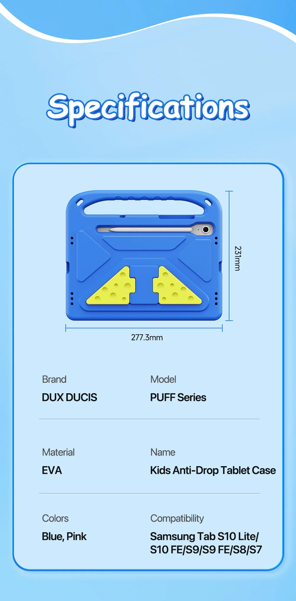 DUXDUCIS stoßfeste EVA-Hülle für Kinder für Samsung Galaxy Tab S11/S10 Lite/S9 FE/S8 11 Zoll Tab A9 8.7 A11 Plus Anti-Drop-Ständer-Abdeckung – Detail 13