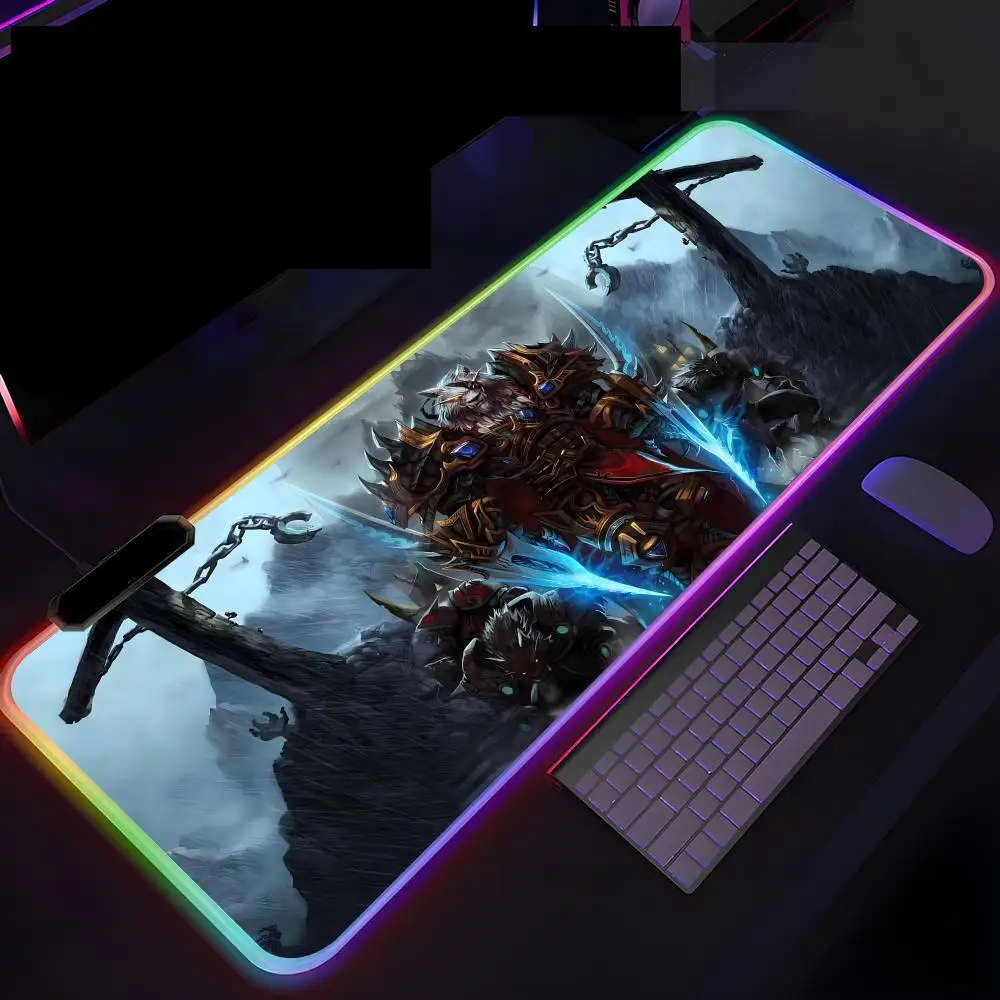 

Mouse Pad RGB Mousepad G-Game W-World Of W-Warcrafts Xxl Gaming Accessories Mouse Pad Luminous anime Keyboard Desk Protector Pc