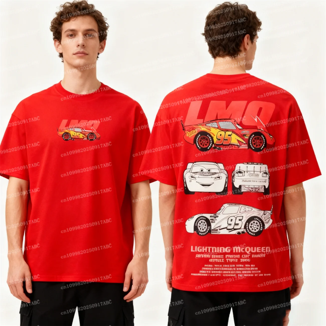 

Мужская футболка Pixar Cars Lightning McQueen, футболка с принтом, женская хлопковая футболка большого размера с короткими рукавами, детская футболка с коротким рукавом