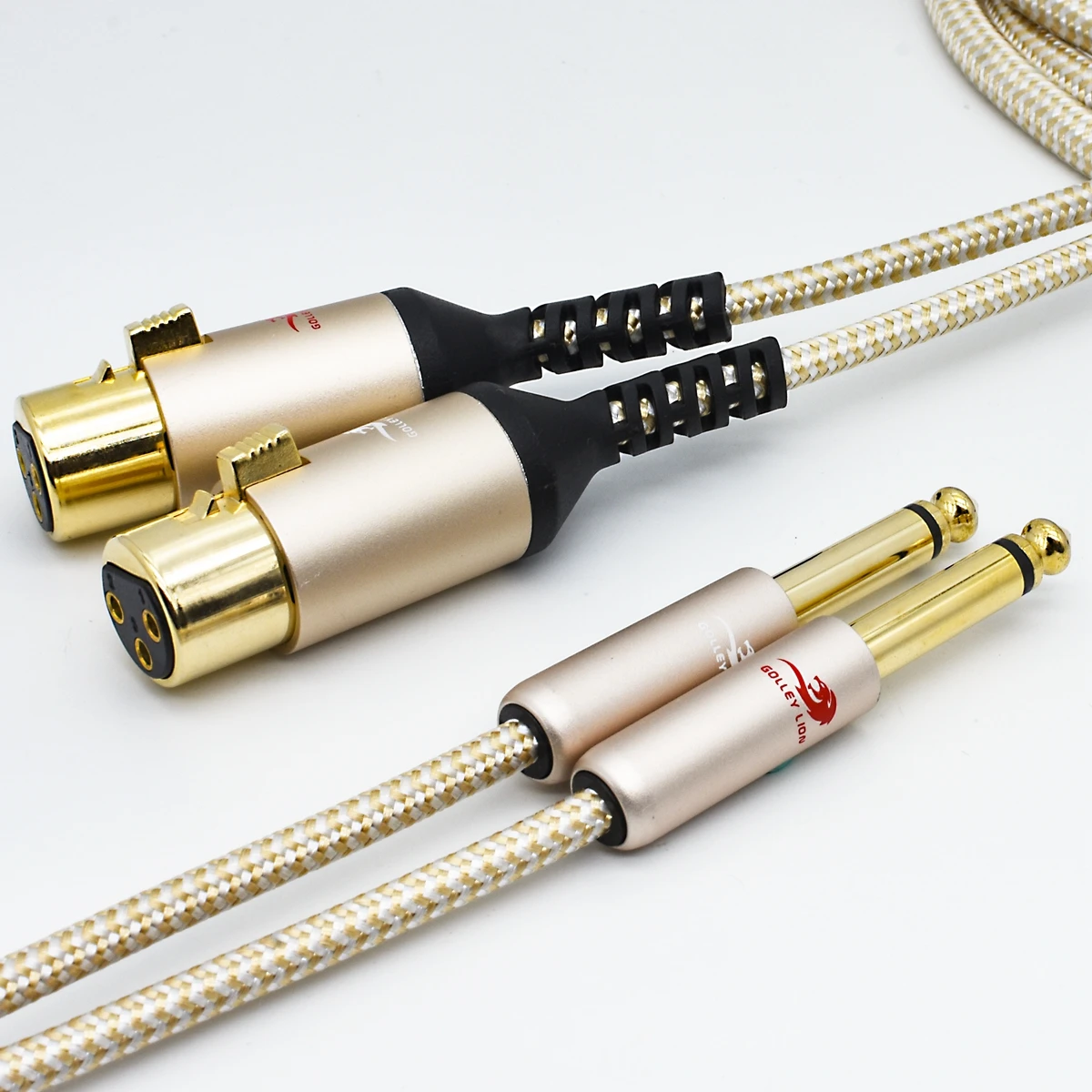 Hifi Audio Cable Dual XLR Female Plug to Dual 6.35mm 1/4 Inch TS Plug for AMP Mixer Microphone SPC Cable 1M 2M 3M 5M 8M 10M 15M