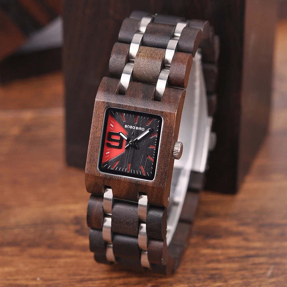 BOBO BIRD Women\'s Watches Luxury Woman Wooden Quartz Wristwatches For Women relogio feminino Ladies Watch Customized Great Gift