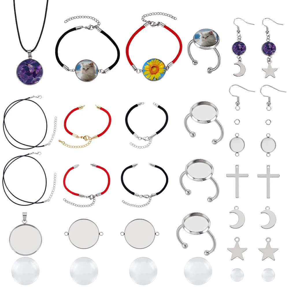 

DIY Jewelry Bracelets Kit Including 201 Stainless Steel Pendants and Nylon Cord Mixed Color 20x13x2mm Hole: 2mm