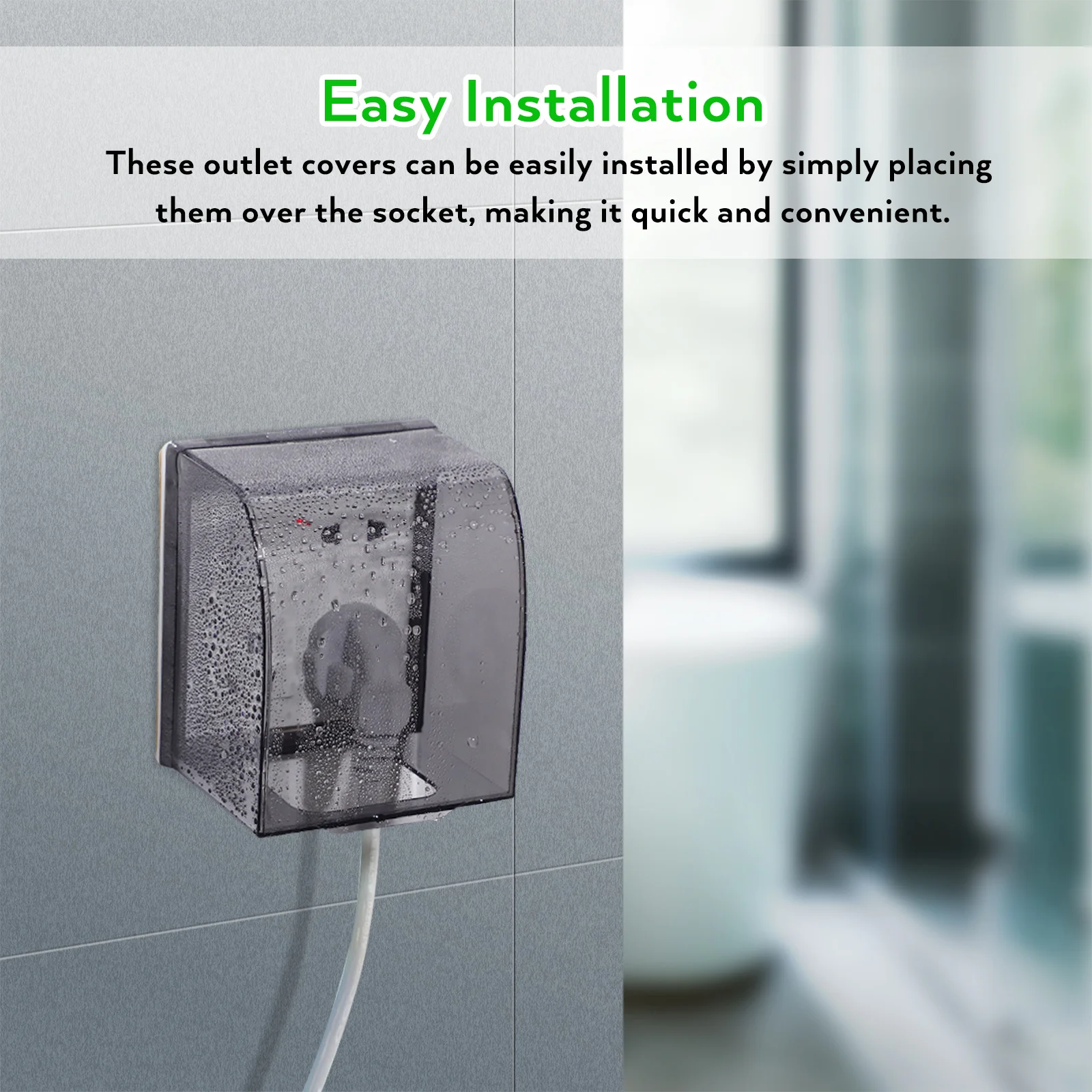 Waterproof Socket Cover Travel Outdoor Extension Cord Plug Plastic Wall Outlet