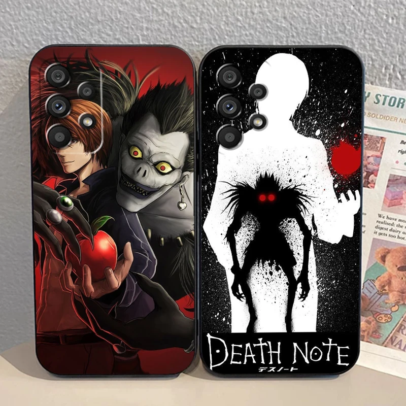 Anime D-Death N-Note Apple For Samsung A53 A52 A33 A32 A51 A71 A21S A13 A73 A55 A22 A23 A35 A72 A54 A12 5G Black Cover