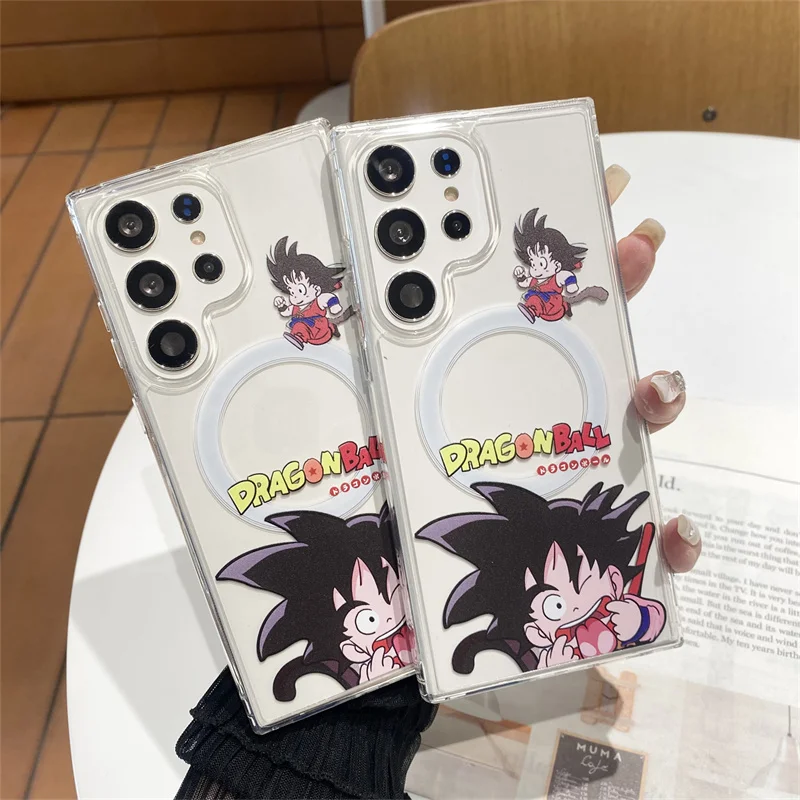 

Cute Japan Anime Dragon Ball Z Magnetic Wireless Charge Magsafe Case For Samsung S24 S23 S22 S25 Ultra Cover for Galaxy S25 Plus