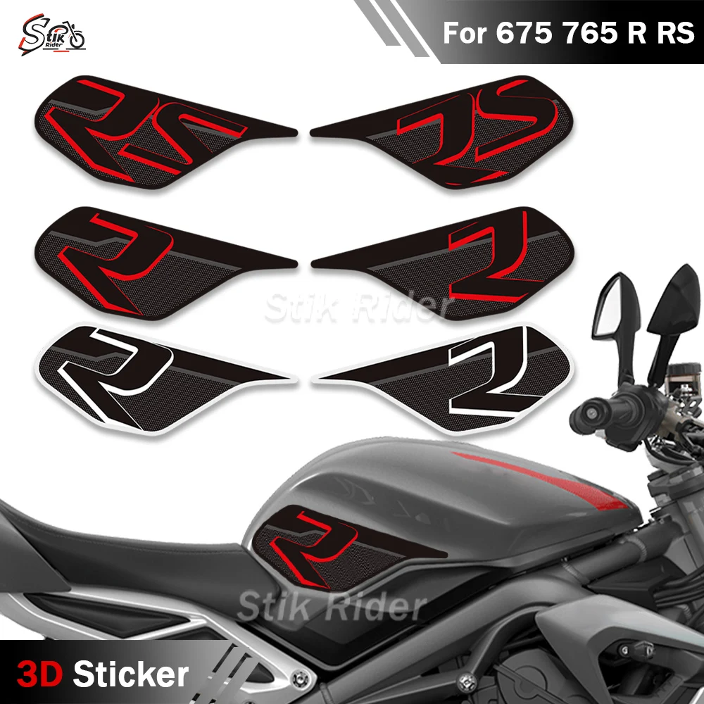 

Для Triumph Street Triple Daytona 675 765 R RS мотоциклетные 3D наклейки на бак тяговая накладка противоскользящая наклейка газовые наколенники наклейки