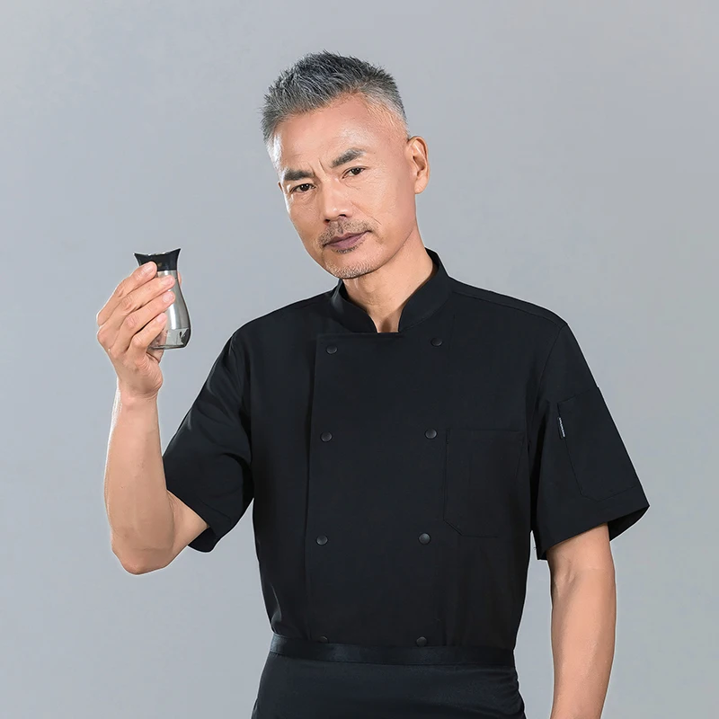 Food Service Kitchen Jacket Professional Chef's Shirt Cooking Costume for Men Cook Uniform Restaurant Hotel Working Clothes