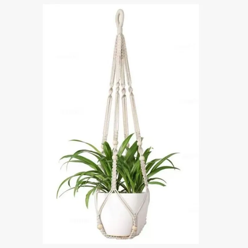 Hand-woven tapestries, hanging baskets, mesh pockets, wall storage, plant potted hanging baskets