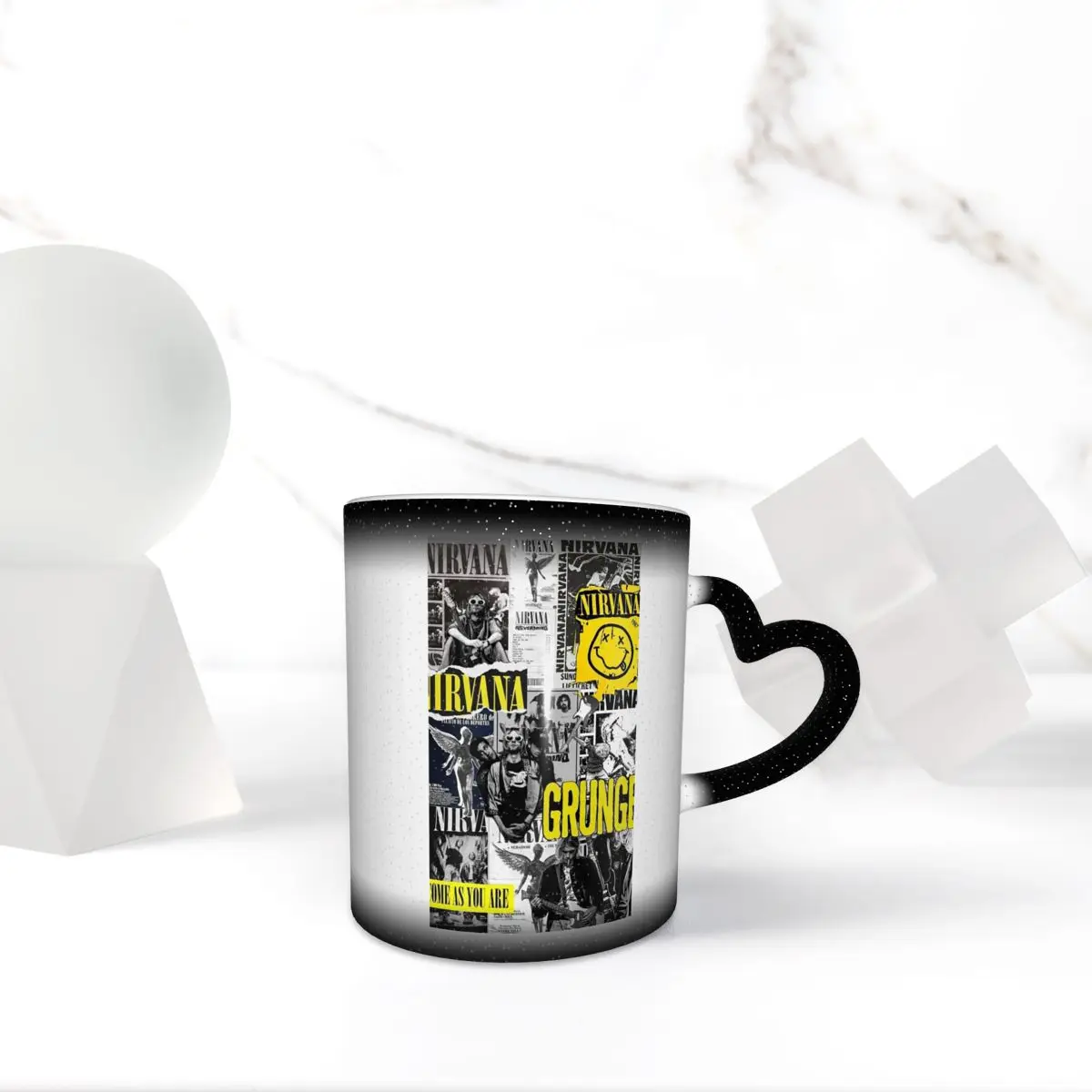 Nirvanas One Sided Smile Mug Funny Ceramic Coffee Cups Tea Mugs Milk Cup Drinkware Gifts for Friends