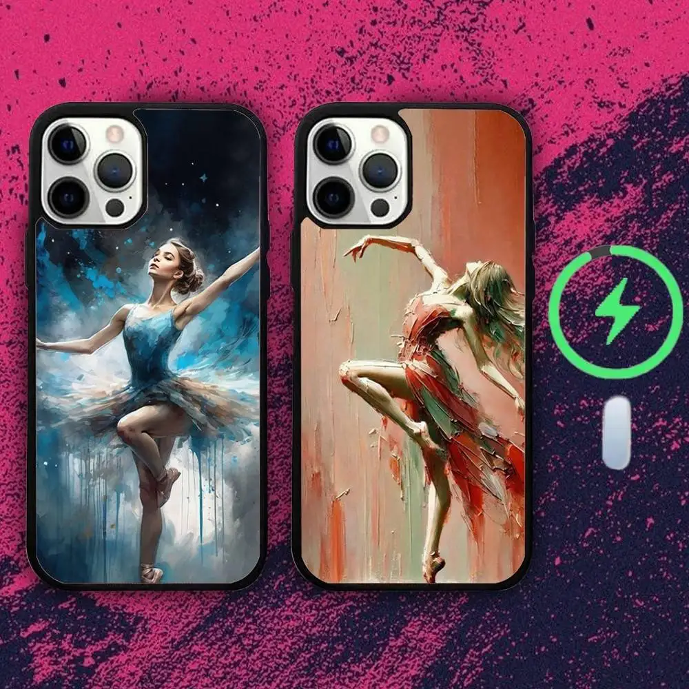 

Art Ballet Girl Phone Case For iPhone 16e,16,15,14,13,12,11,Plus,Pro,Max,Mini Magsafe Magnetic Wireless Charging